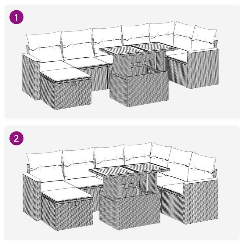 Casa si Gradina - Gradina si terasa - Mobilier exterior - Seturi mobila gradina - Set canapele de gradina cu perne, 5 piese, bej, poliratan - Infinity.ro