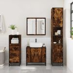 Casa si Gradina - Mobilier - Seturi de mobilier - Seturi baie - Set mobilier de baie, 3 piese, stejar fumuriu, lemn prelucrat - Infinity.ro