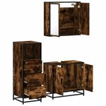 Casa si Gradina - Mobilier - Seturi de mobilier - Seturi baie - Set mobilier de baie, 3 piese, stejar fumuriu, lemn prelucrat - Infinity.ro