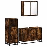 Casa si Gradina - Mobilier - Seturi de mobilier - Seturi baie - Set mobilier de baie, 3 piese, stejar fumuriu, lemn prelucrat - Infinity.ro