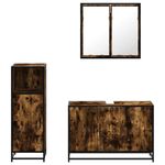 Casa si Gradina - Mobilier - Seturi de mobilier - Seturi baie - Set mobilier de baie, 3 piese, stejar fumuriu, lemn prelucrat - Infinity.ro
