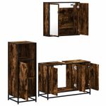 Casa si Gradina - Mobilier - Seturi de mobilier - Seturi baie - Set mobilier de baie, 3 piese, stejar fumuriu, lemn prelucrat - Infinity.ro