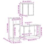 Casa si Gradina - Mobilier - Seturi de mobilier - Seturi baie - Set mobilier de baie, 3 piese, stejar fumuriu, lemn prelucrat - Infinity.ro