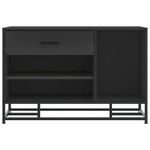 Casa si Gradina - Mobilier - Organizare si depozitare - Bancute - Banca pentru incaltaminte neagra lemn si metal prelucrat - Infinity.ro
