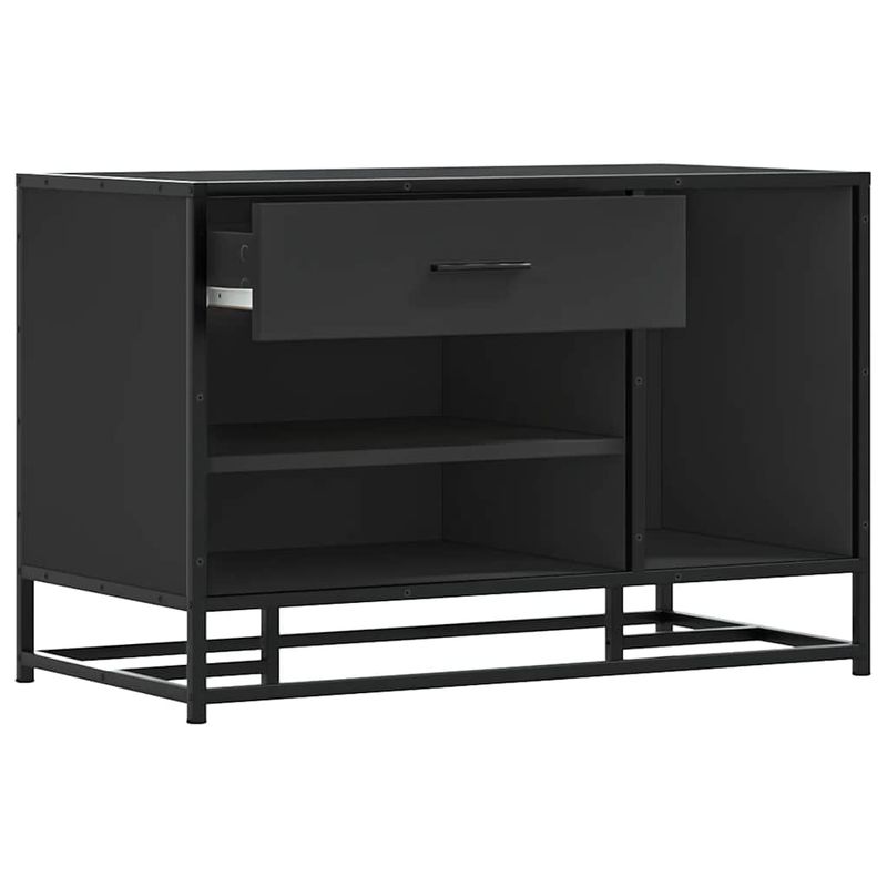 Casa si Gradina - Mobilier - Canapele si coltare - Banchete - Banca pentru incaltaminte neagra lemn si metal prelucrat - Infinity.ro