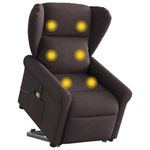 Ingrijire personala si Cosmetice - Sanatate si wellness - Articole wellness - Fotolii de masaj - Fotoliu electric masaj rabatabil cu ridicare maro inchis textil - Infinity.ro