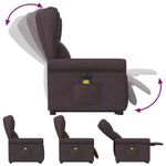 Ingrijire personala si Cosmetice - Sanatate si wellness - Articole wellness - Fotolii de masaj - Fotoliu electric masaj rabatabil cu ridicare maro inchis textil - Infinity.ro