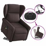 Ingrijire personala si Cosmetice - Sanatate si wellness - Articole wellness - Fotolii de masaj - Fotoliu electric masaj rabatabil cu ridicare maro inchis textil - Infinity.ro