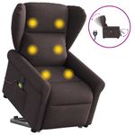 Ingrijire personala si Cosmetice - Sanatate si wellness - Articole wellness - Fotolii de masaj - Fotoliu electric masaj rabatabil cu ridicare maro inchis textil - Infinity.ro