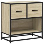 Casa si Gradina - Mobilier - Comode si corpuri - Noptiere - Noptiera din stejar Sonoma 60x31x60 cm lemn prelucrat si metal - Infinity.ro