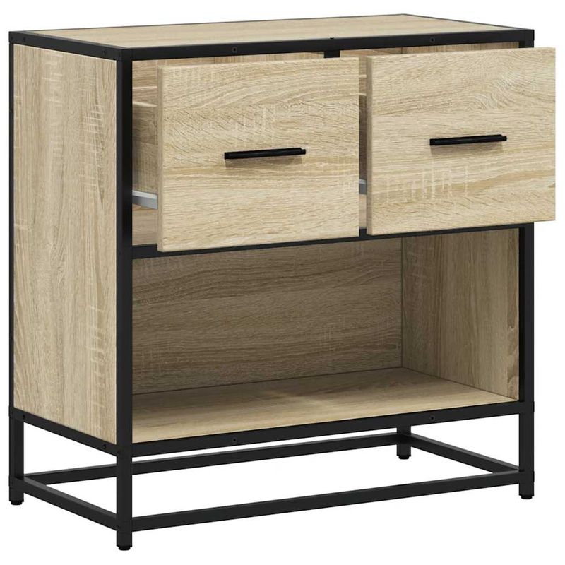 Casa si Gradina - Mobilier - Comode si corpuri - Noptiere - Noptiera din stejar Sonoma 60x31x60 cm lemn prelucrat si metal - Infinity.ro