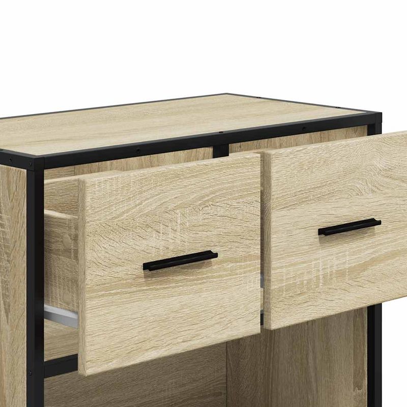 Casa si Gradina - Mobilier - Comode si corpuri - Noptiere - Noptiera din stejar Sonoma 60x31x60 cm lemn prelucrat si metal - Infinity.ro