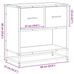Casa si Gradina - Mobilier - Comode si corpuri - Noptiere - Noptiera din stejar Sonoma 60x31x60 cm lemn prelucrat si metal - Infinity.ro