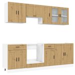 Casa si Gradina - Mobilier - Comode si corpuri - Corpuri bucatarie - Set dulap de bucatarie 8 piese „Kalmar” stejar artizanal lemn - Infinity.ro