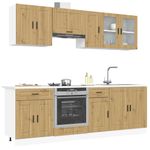 Casa si Gradina - Mobilier - Comode si corpuri - Corpuri bucatarie - Set dulap de bucatarie 8 piese „Kalmar” stejar artizanal lemn - Infinity.ro