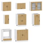 Casa si Gradina - Mobilier - Comode si corpuri - Corpuri bucatarie - Set dulap de bucatarie 8 piese „Kalmar” stejar artizanal lemn - Infinity.ro