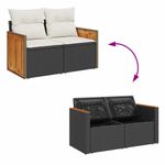Casa si Gradina - Gradina si terasa - Mobilier exterior - Seturi mobila gradina - Set mobilier de gradina cu perne, 5 piese, negru, poliratan - Infinity.ro