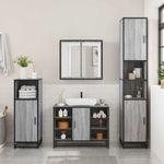 Casa si Gradina - Mobilier - Seturi de mobilier - Seturi baie - Set mobilier de baie, 3 piese, gri sonoma, lemn prelucrat - Infinity.ro