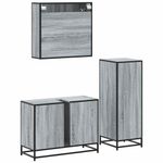 Casa si Gradina - Mobilier - Seturi de mobilier - Seturi baie - Set mobilier de baie, 3 piese, gri sonoma, lemn prelucrat - Infinity.ro