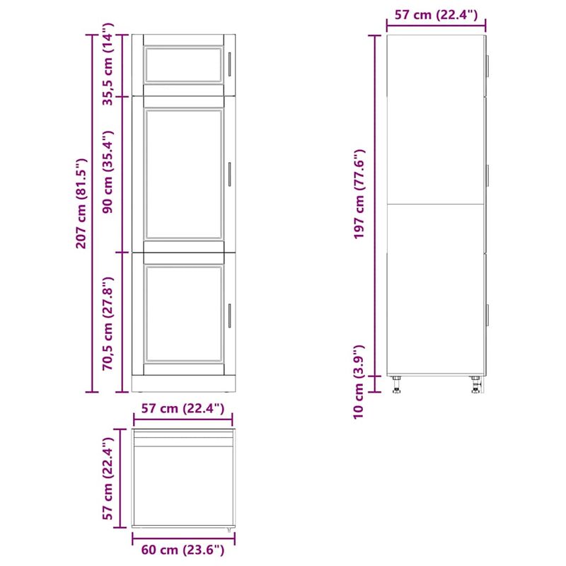 Casa si Gradina - Mobilier - Comode si corpuri - Corpuri bucatarie - Dulap de bucatarie „Porto” din lemn prelucrat alb - Infinity.ro
