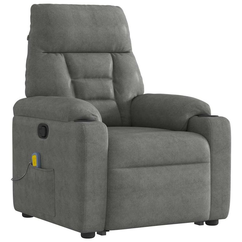 Ingrijire personala si Cosmetice - Sanatate si wellness - Articole wellness - Fotolii de masaj - Fotoliu de masaj rabatabil cu ridicare, gri inchis, microfibra - Infinity.ro