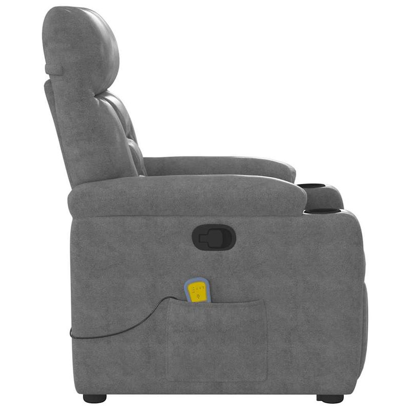 Ingrijire personala si Cosmetice - Sanatate si wellness - Articole wellness - Fotolii de masaj - Fotoliu de masaj rabatabil cu ridicare, gri inchis, microfibra - Infinity.ro