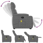 Ingrijire personala si Cosmetice - Sanatate si wellness - Articole wellness - Fotolii de masaj - Fotoliu de masaj rabatabil cu ridicare, gri inchis, microfibra - Infinity.ro