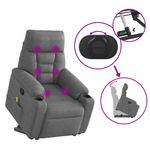 Ingrijire personala si Cosmetice - Sanatate si wellness - Articole wellness - Fotolii de masaj - Fotoliu de masaj rabatabil cu ridicare, gri inchis, microfibra - Infinity.ro