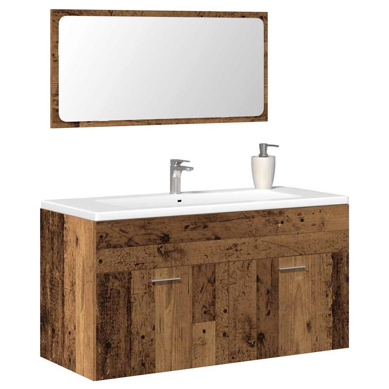 Casa si Gradina - Mobilier - Mobilier baie - Comode baie - Dulap de baie cu oglinda Lemn vechi Lemn prelucrat - Infinity.ro
