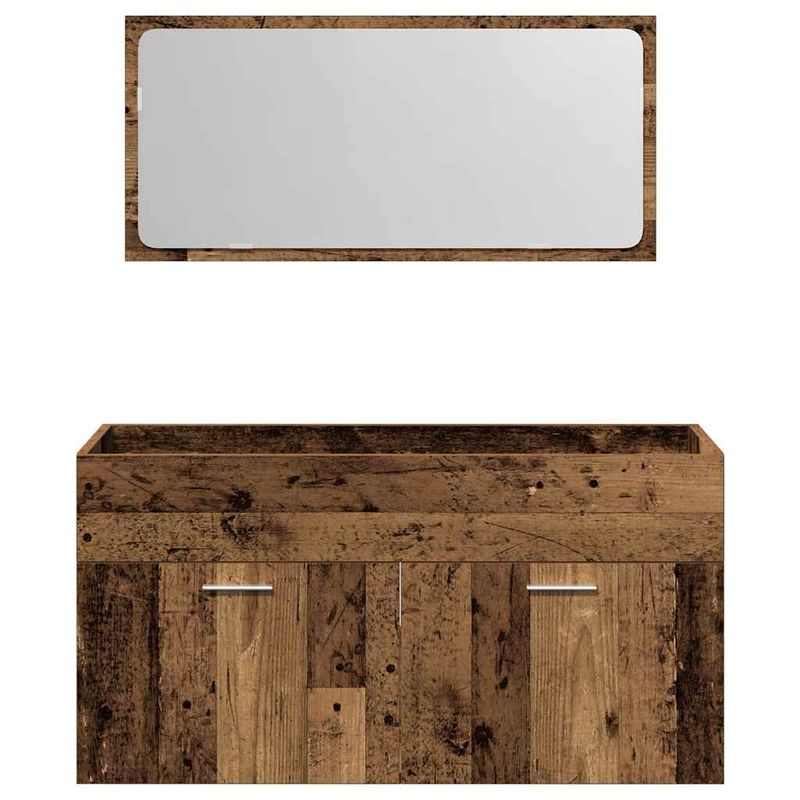 Casa si Gradina - Mobilier - Mobilier baie - Comode baie - Dulap de baie cu oglinda Lemn vechi Lemn prelucrat - Infinity.ro