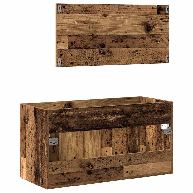 Casa si Gradina - Mobilier - Mobilier baie - Comode baie - Dulap de baie cu oglinda Lemn vechi Lemn prelucrat - Infinity.ro