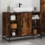 Casa si Gradina - Mobilier - Mobilier baie - Comode baie - Dulap chiuveta de baie stejar fumuriu 80x33x60 cm lemn compozit - Infinity.ro