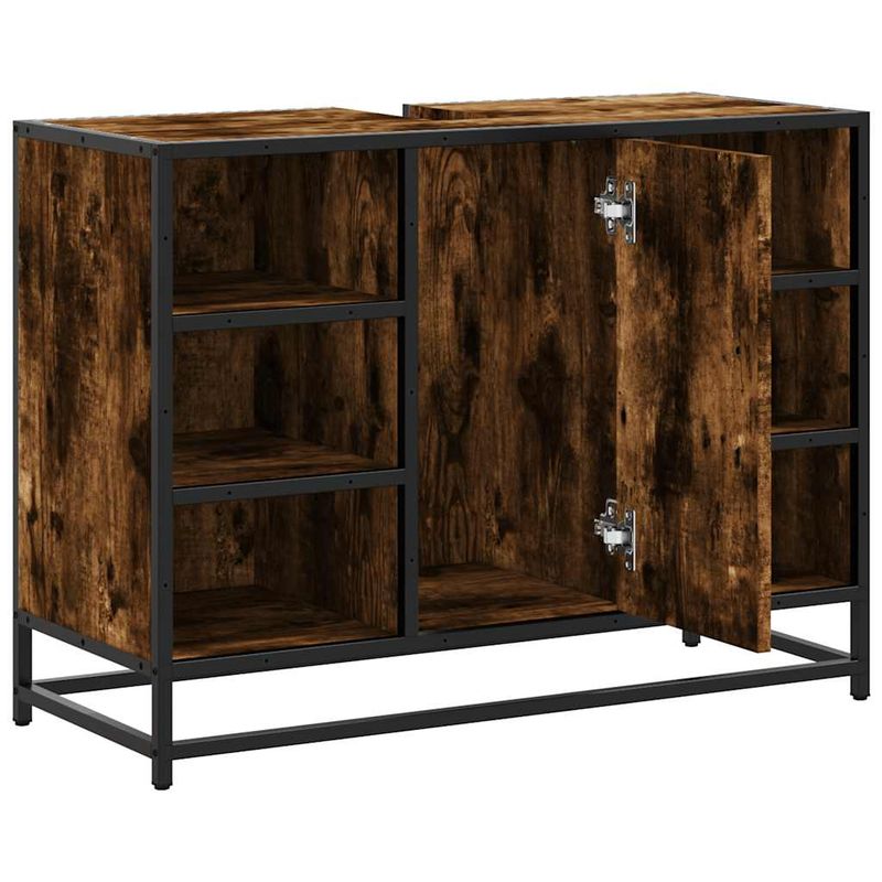 Casa si Gradina - Mobilier - Mobilier baie - Comode baie - Dulap chiuveta de baie stejar fumuriu 80x33x60 cm lemn compozit - Infinity.ro