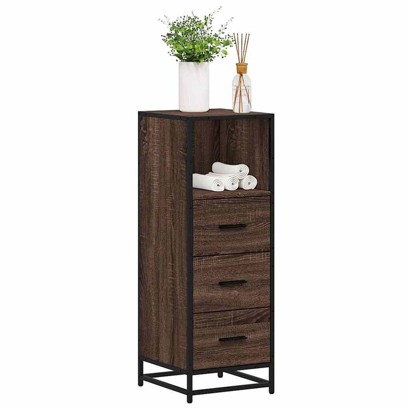 Casa si Gradina - Mobilier - Mobilier baie - Comode baie - Dulap de baie, stejar maro, 35x37,5x100 cm, lemn prelucrat - Infinity.ro