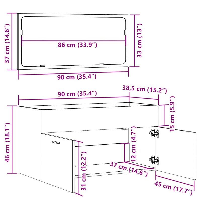 Casa si Gradina - Mobilier - Mobilier baie - Comode baie - Dulap de baie cu oglinda Lemn vechi Lemn prelucrat - Infinity.ro