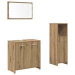 Casa si Gradina - Mobilier - Seturi de mobilier - Seturi baie - Set mobilier de baie, 3 piese, stejar artizanal, lemn prelucrat - Infinity.ro