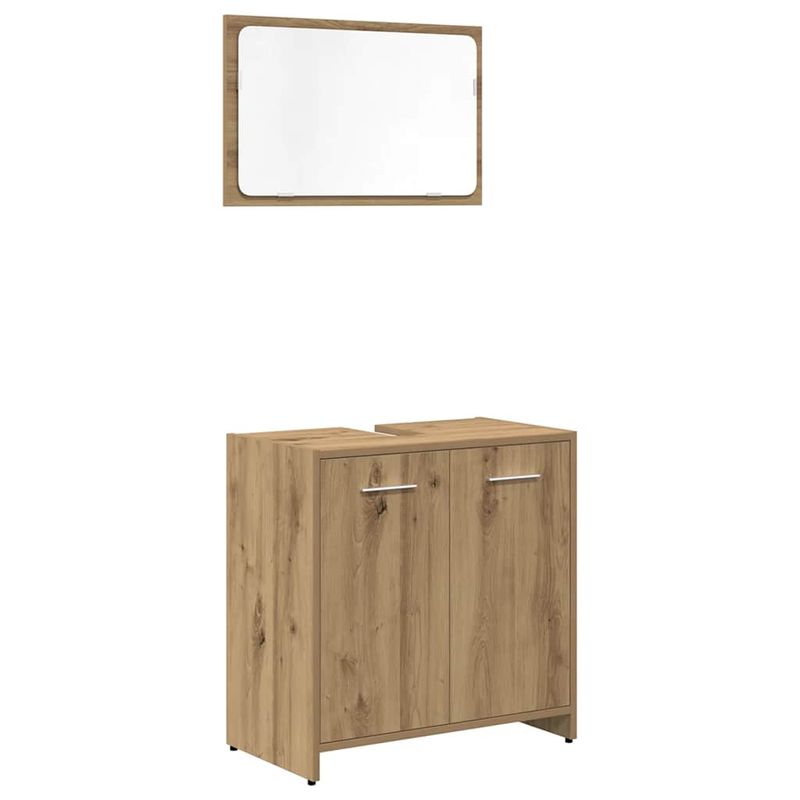 Casa si Gradina - Mobilier - Seturi de mobilier - Seturi baie - Set mobilier de baie, 3 piese, stejar artizanal, lemn prelucrat - Infinity.ro