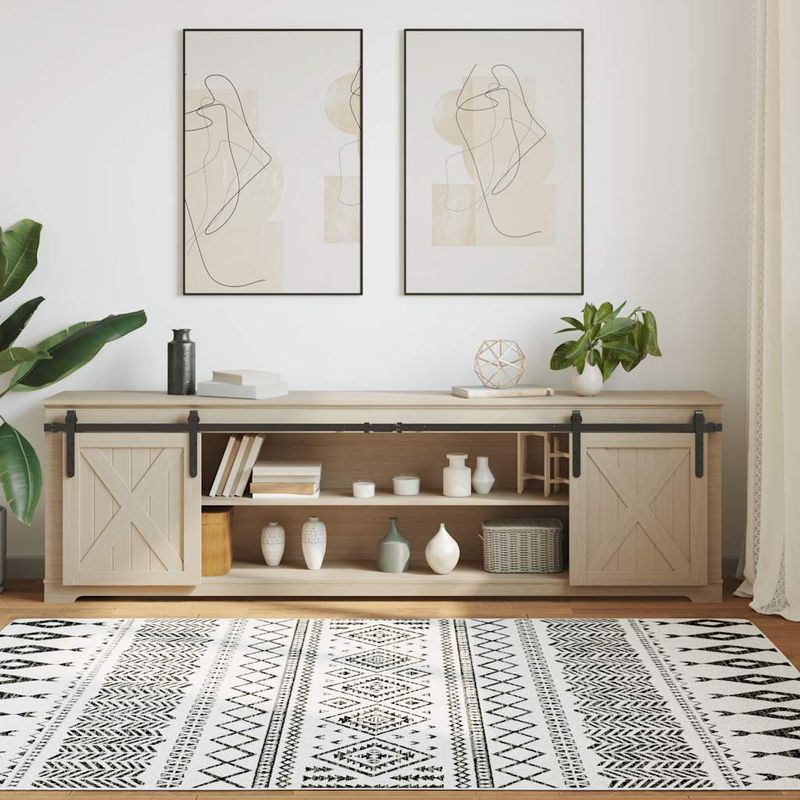 Casa si Gradina - Constructii - Usi interior, exterior si garaj - Accesorii usi - Set usi glisante pentru dulap 213 cm otel carbon - Infinity.ro