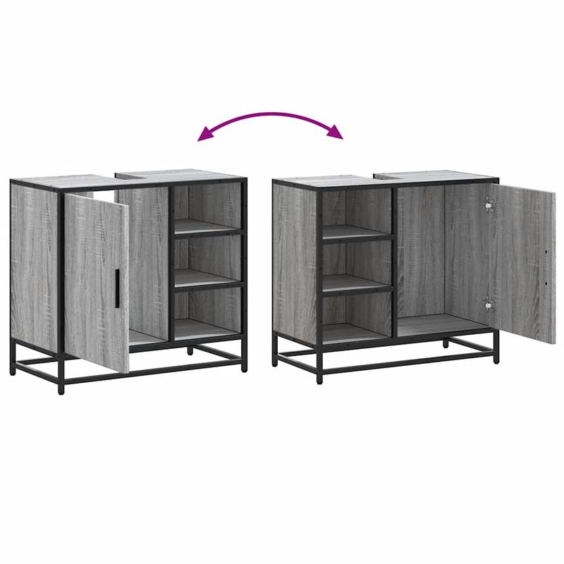 Casa si Gradina - Mobilier - Mobilier baie - Comode baie - Dulap pentru chiuveta de baie gri Sonoma 65x33x60 cm lemn - Infinity.ro