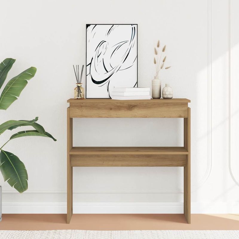 Casa si Gradina - Mobilier - Comode si corpuri - Console - Masuta consola, stejar artizanal, 80x30x80 cm, lemn prelucrat - Infinity.ro