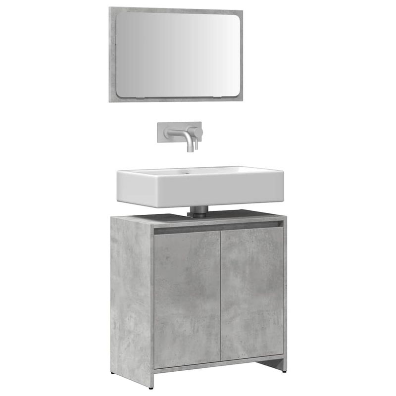 Casa si Gradina - Mobilier - Seturi de mobilier - Seturi baie - Set mobilier de baie, 2 piese, gri beton, lemn compozit - Infinity.ro