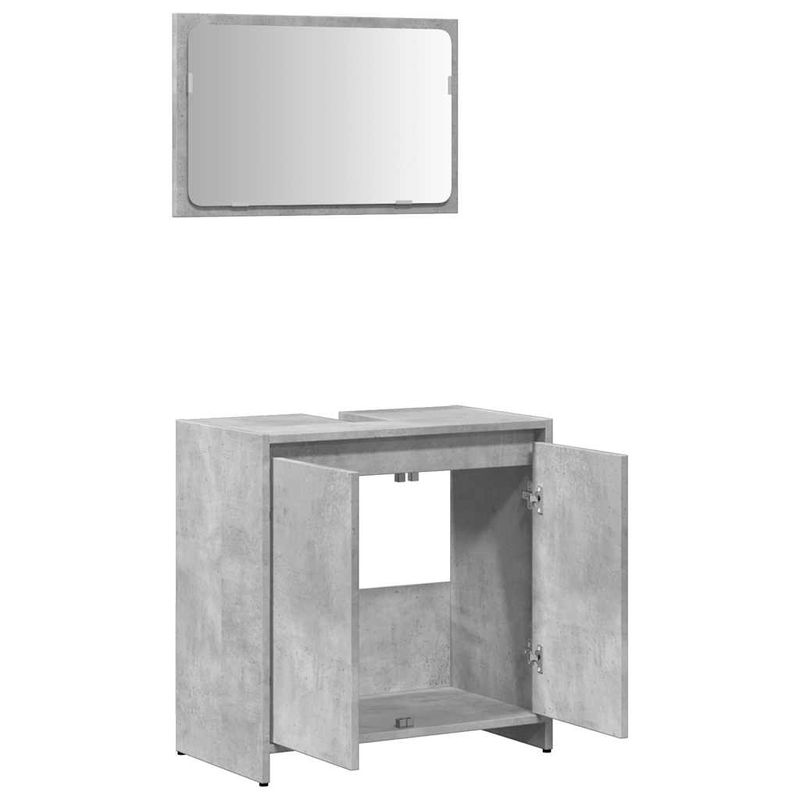 Casa si Gradina - Mobilier - Seturi de mobilier - Seturi baie - Set mobilier de baie, 2 piese, gri beton, lemn compozit - Infinity.ro
