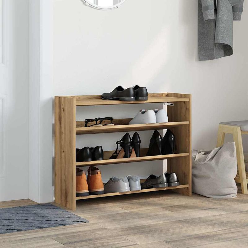 Casa si Gradina - Mobilier - Organizare si depozitare - Organizator incaltaminte - Pantofar, stejar artizanal, 80x25x61,5 cm lemn prelucrat, lăţime 80 cm, înălțime 62 cm - Infinity.ro