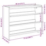 Casa si Gradina - Mobilier - Organizare si depozitare - Organizator incaltaminte - Pantofar, stejar artizanal, 80x25x61,5 cm lemn prelucrat, lăţime 80 cm, înălțime 62 cm - Infinity.ro