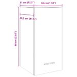 Casa si Gradina - Mobilier - Comode si corpuri - Corpuri bucatarie - Dulap suspendat, stejar artizanal, 30x31x60 cm, lemn prelucrat - Infinity.ro