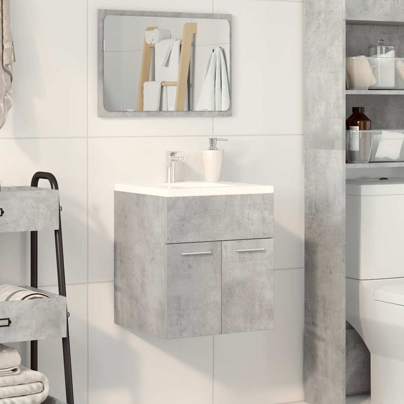 Casa si Gradina - Mobilier - Mobilier baie - Comode baie - Dulap de chiuveta baie, gri beton 41x38,5x46 cm lemn prelucrat - Infinity.ro