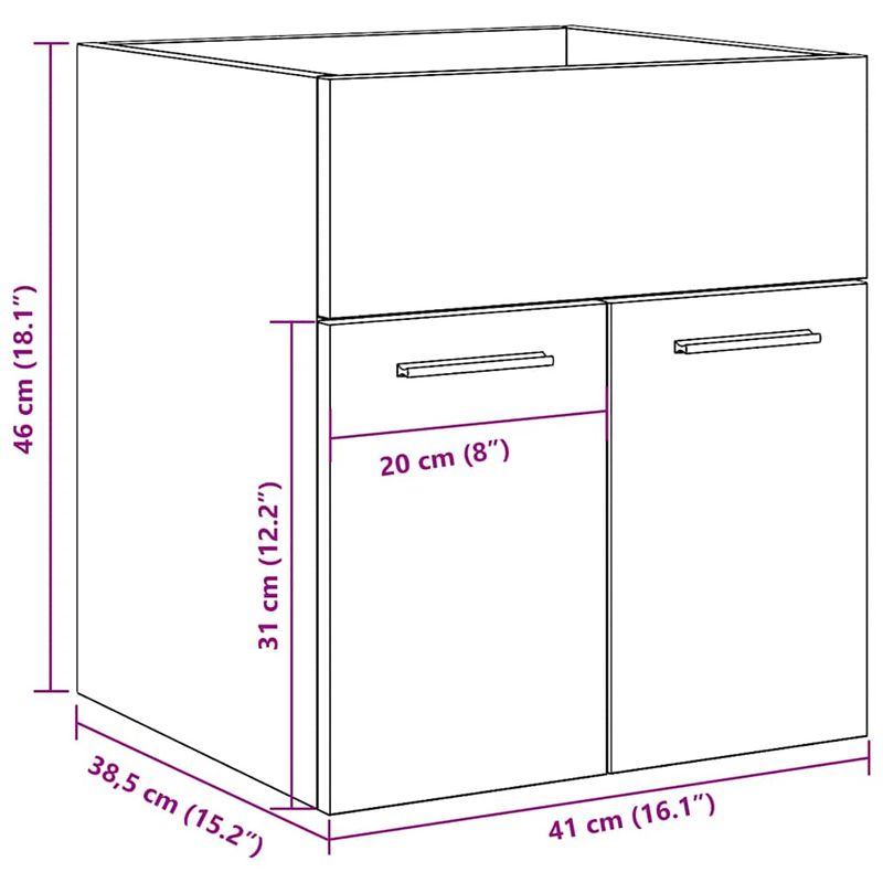 Casa si Gradina - Mobilier - Mobilier baie - Comode baie - Dulap de chiuveta baie, gri beton 41x38,5x46 cm lemn prelucrat - Infinity.ro
