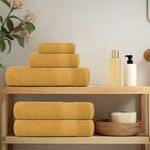 Casa si Gradina - Textile si covoare - Textile baie - Prosoape - Prosoape 2 buc Aur 100x200 cm 360 g/m² 100% bumbac - Infinity.ro