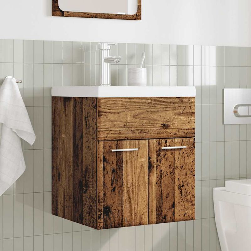 Casa si Gradina - Mobilier - Seturi de mobilier - Seturi baie - Set mobilier de baie, 2 piese, lemn vechi, lemn prelucrat - Infinity.ro