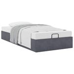 Casa si Gradina - Mobilier - Paturi si accesorii - Paturi - Cadru de pat otoman fara saltea Gri inchis 90x200 cm catifea - Infinity.ro